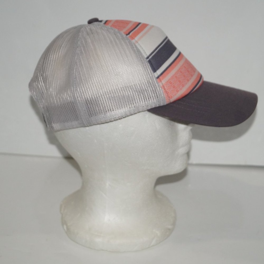 Columbia Womens Snapback Mesh Sport Trucker Hat Cap O/S Orange Gray Snap Back